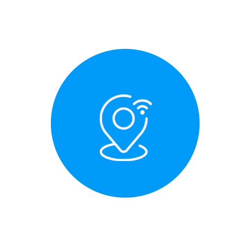 icono de ubicación con red de tecnología