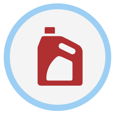 Round icon with oil canister
