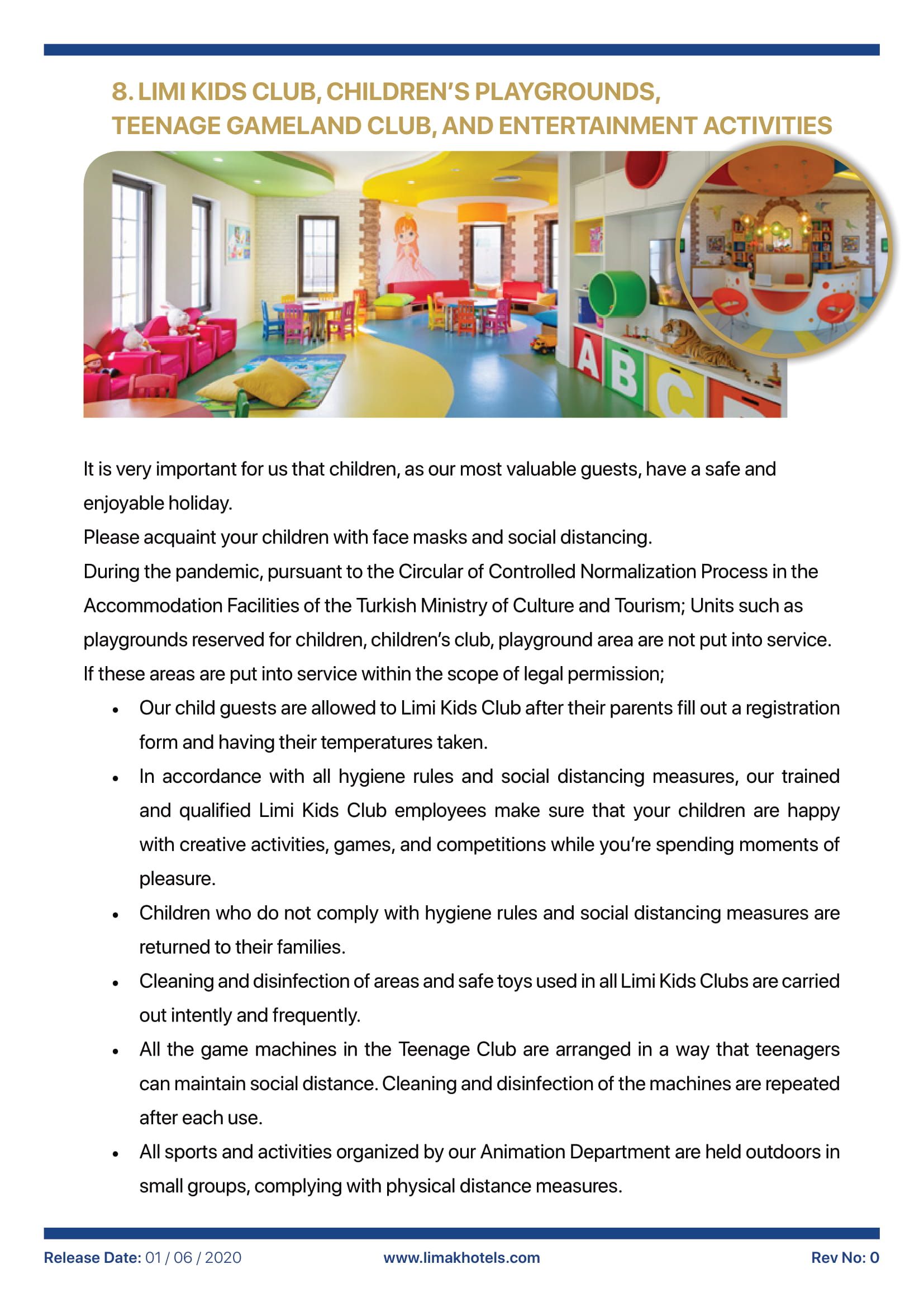 A flyer for a child care center with a picture of a child care center.