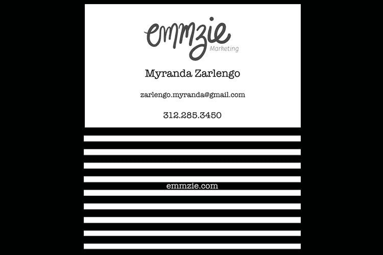 Emmzie Marketing Business Card created by Invictus Strategies