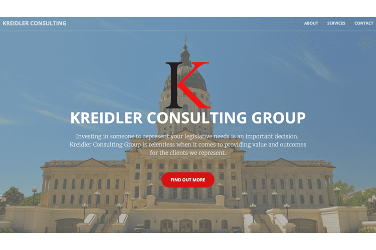 Kreidler Consulting website home page designed by Invicuts Strategies