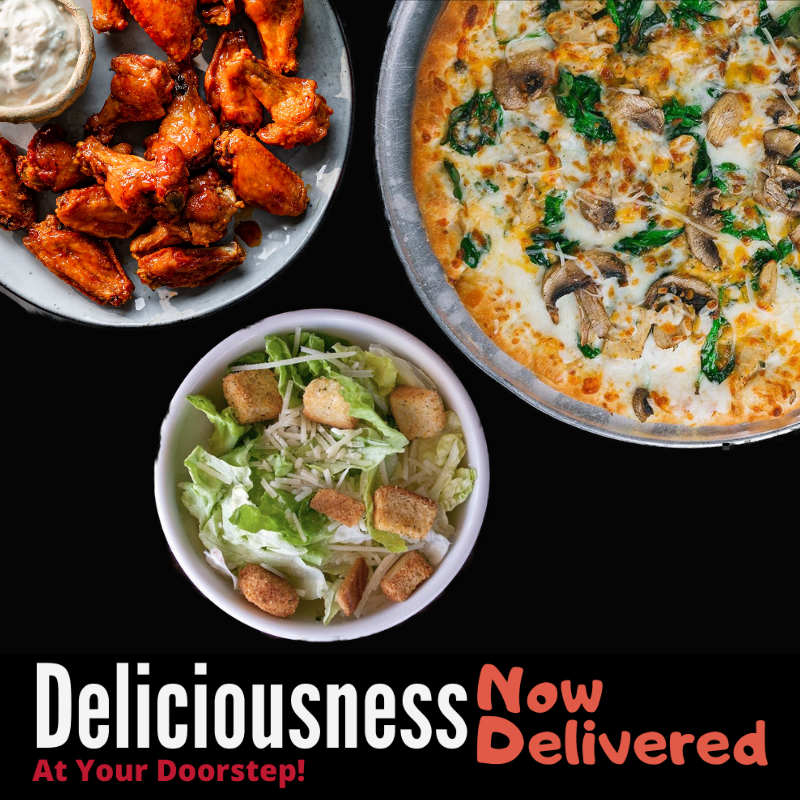 Chicken Wings, Salad & Pizza
