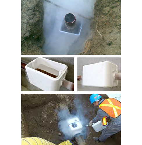 A pipe freezing facility in Newcastle