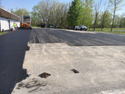 In-progress parking lot installation in Batavia, NY