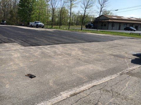 In-progress parking lot installation in Batavia, NY
