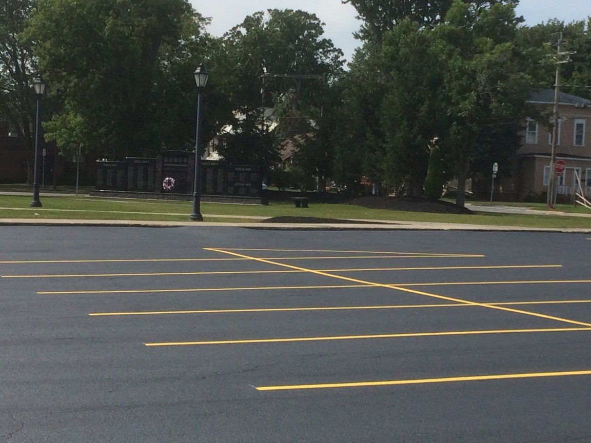 Fresh painted parking lot installation in Batavia, NY