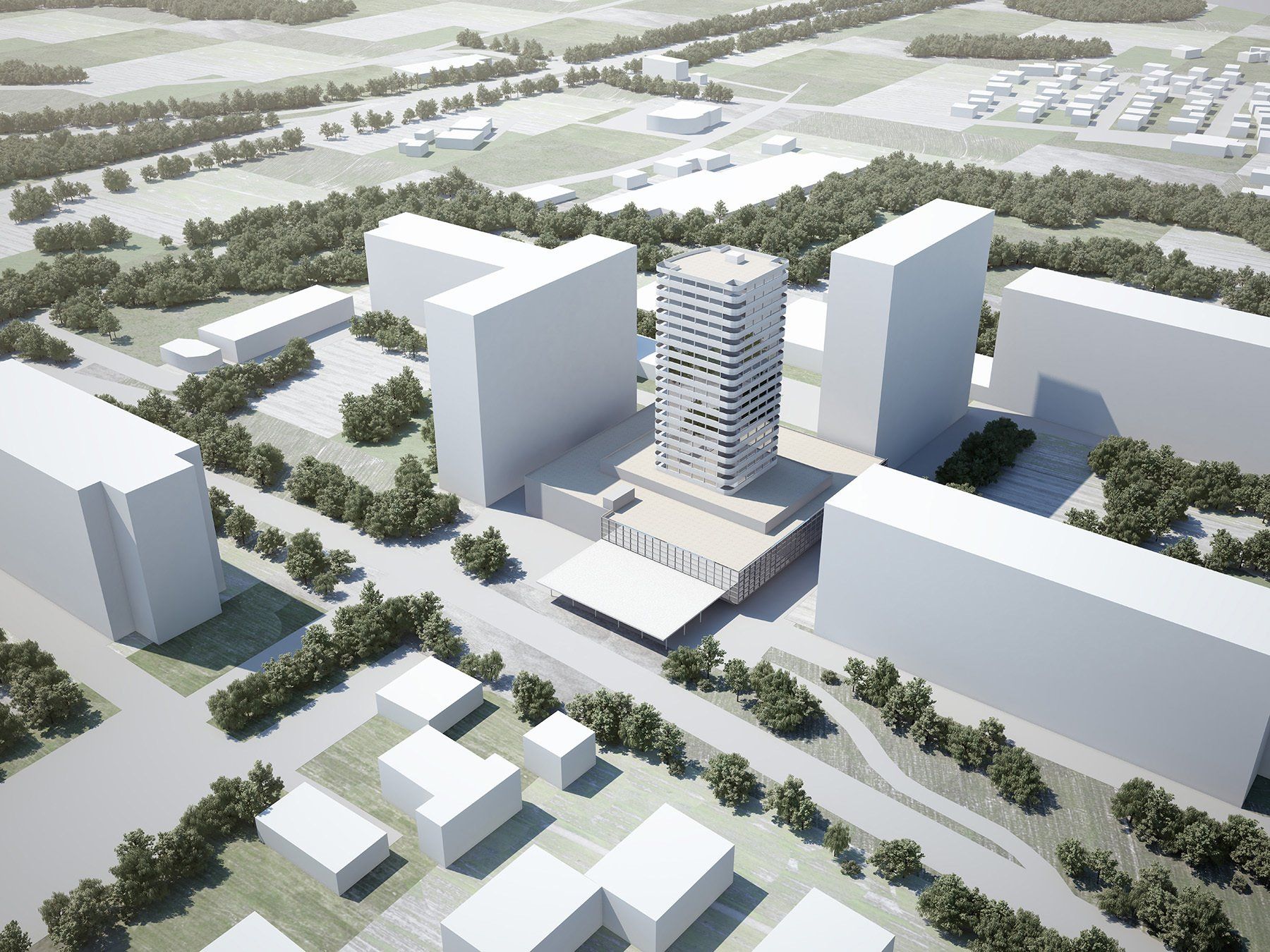 Neubau Liebrüti Domus: Erste Visualisierungen in der Planungsphase.