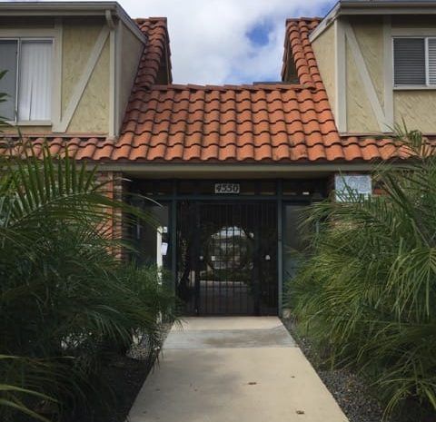 Entrance to an apartment community