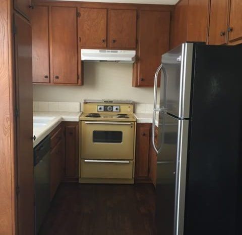 Kitchen with retro stove