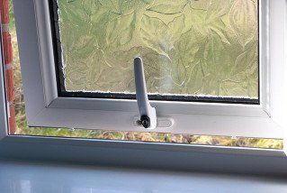 an open window with uPVC window lock