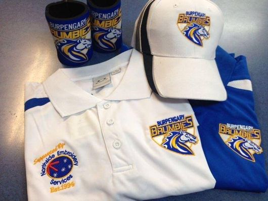 Embroidery done on sports wear