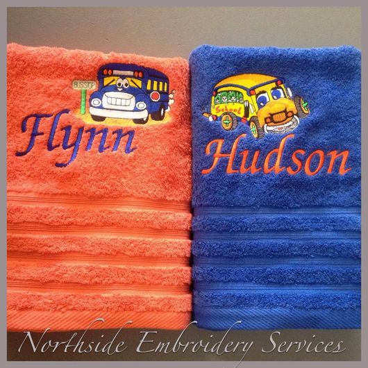 Embroidery done on towels