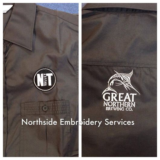 Embroidery done on work clothes