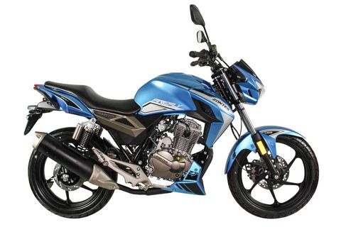 A side view of a motorbike