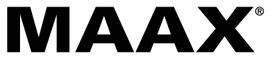 Logo MAAX en lettres noires avec symbole de marque déposée.