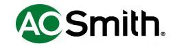 Logo AO Smith : cercle vert avec « AO » et texte noir « Smith ».