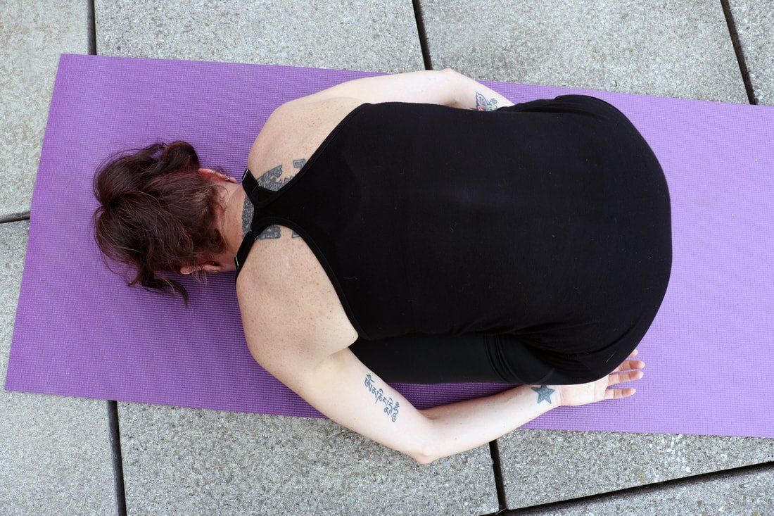 melanie schorr in childs pose