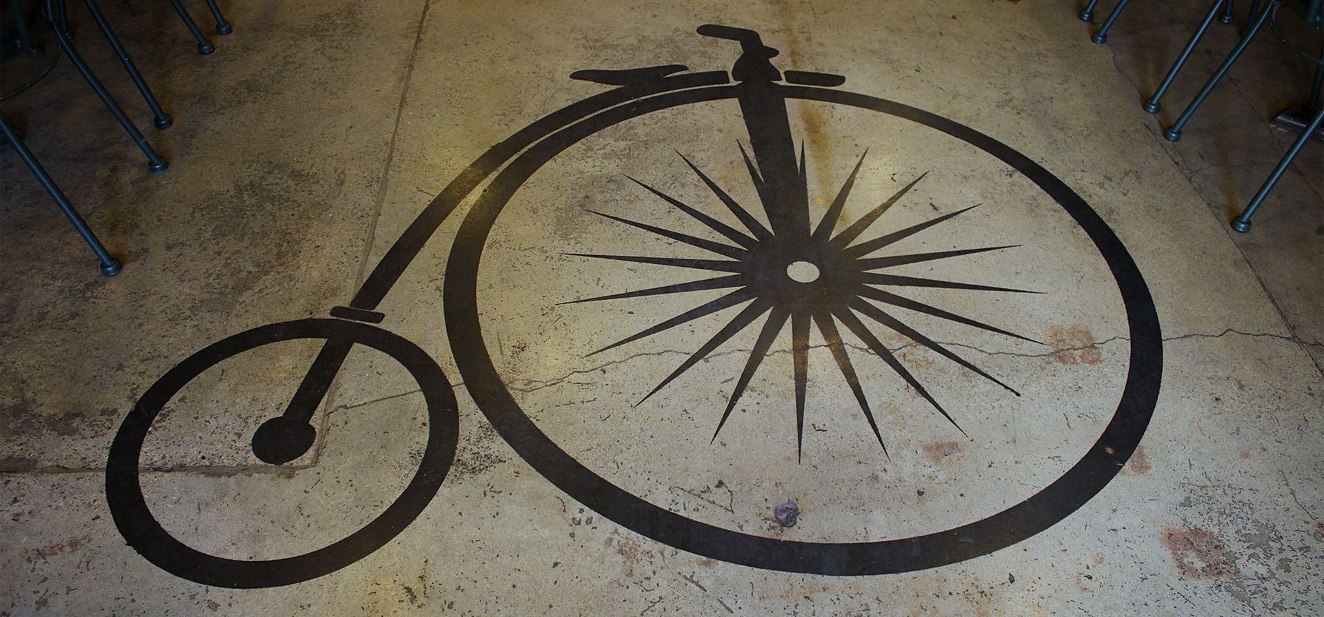 Cement bicycle painting