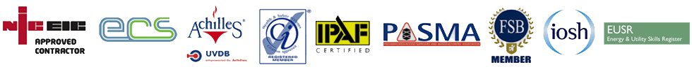 NICEIC, ECS, Achilles, CI, IPAF, PASMA, FSB, IOSH, EUSR logo