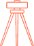 Surveying equipment, including a tripod supporting a level.