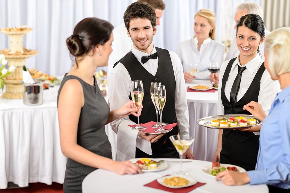 People enjoying corporate catering