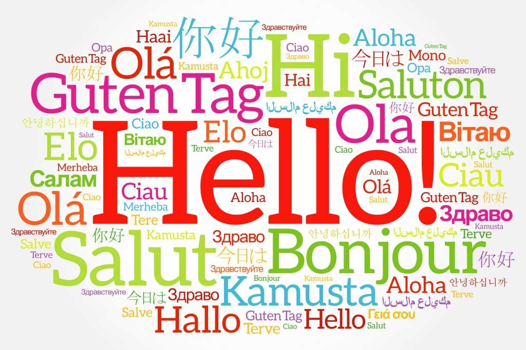 A word cloud with the word hello in the middle