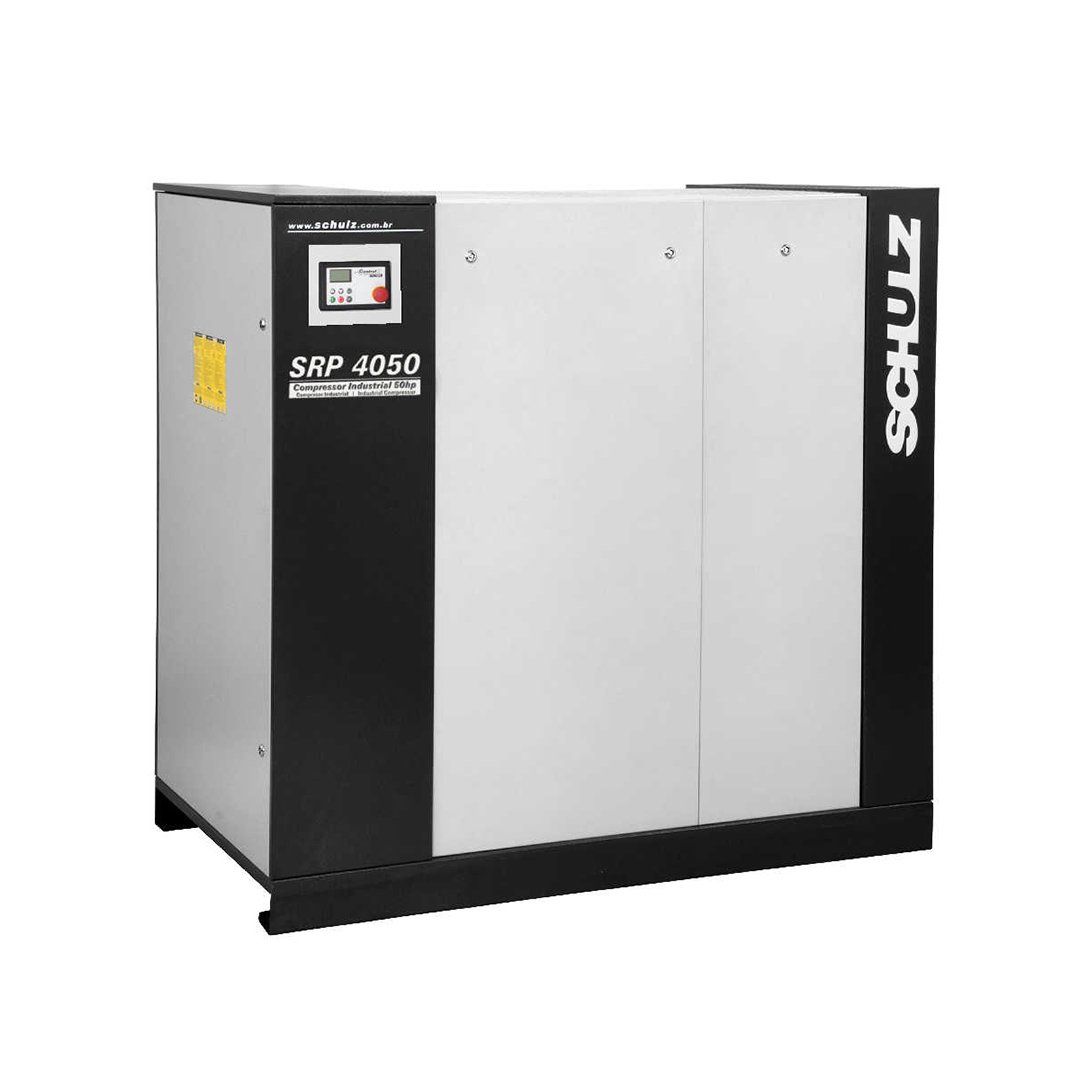 A schulz air compressor is shown on a white background.
