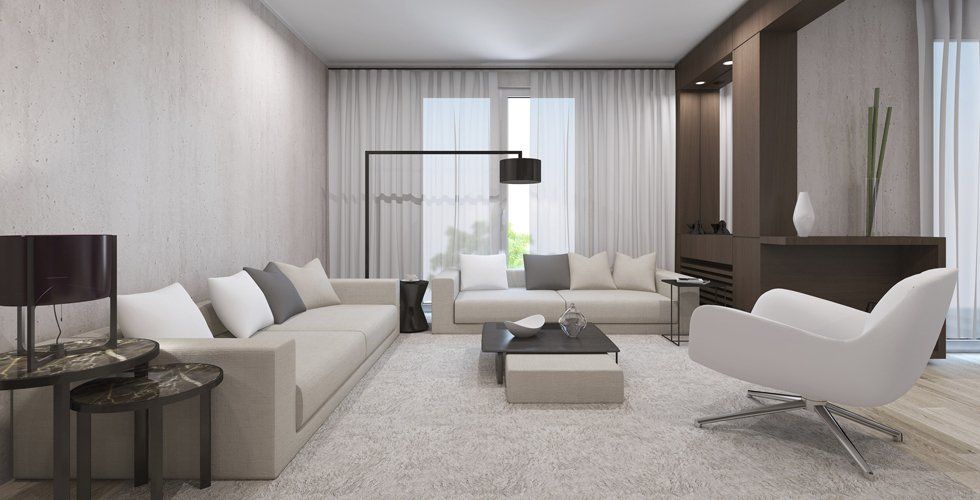 white themed sitting room