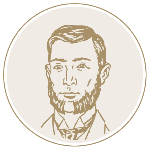 A drawing of abraham lincoln with a beard