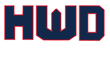 A blue and red logo with the word hwd on a white background.