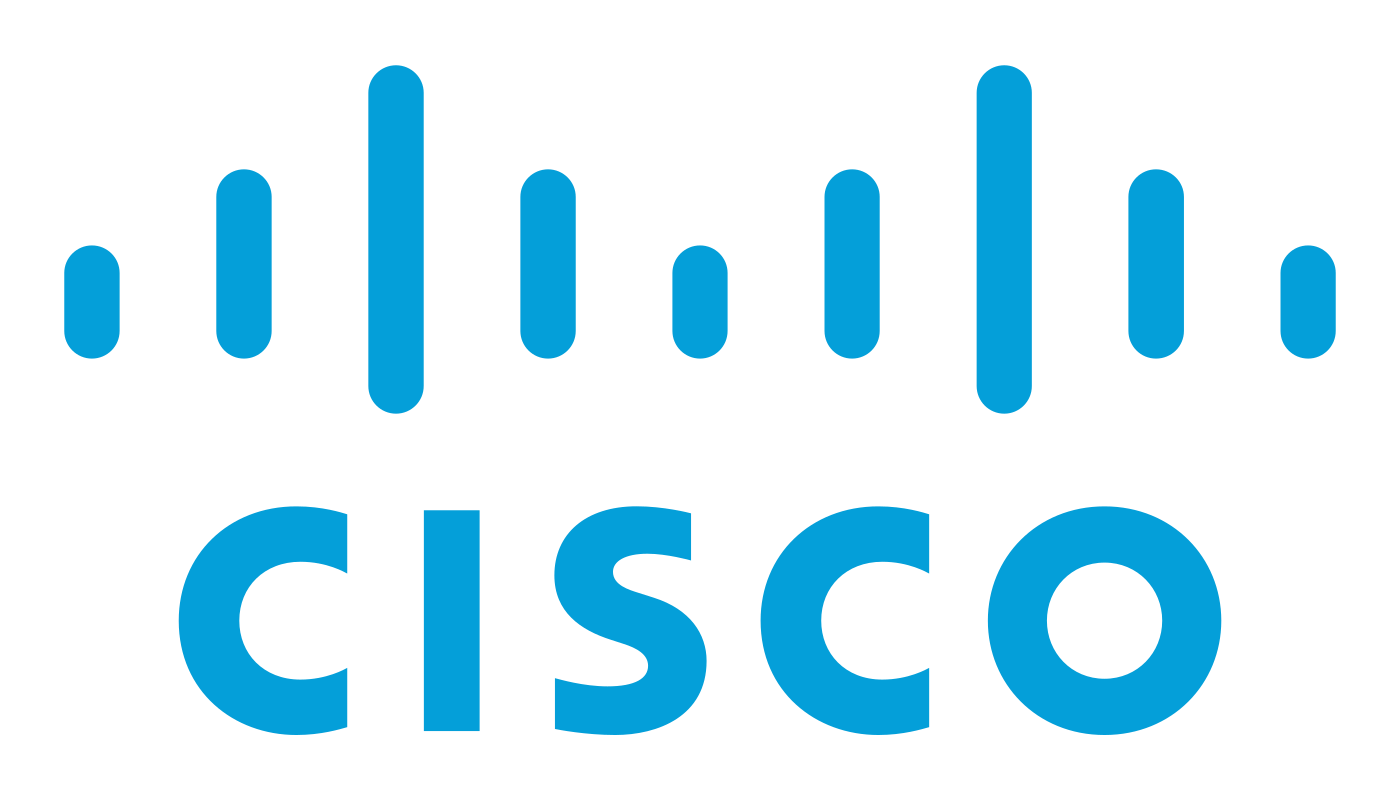 The cisco logo is blue and white on a white background.
