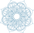 It is a drawing of a flower with a circle in the middle.