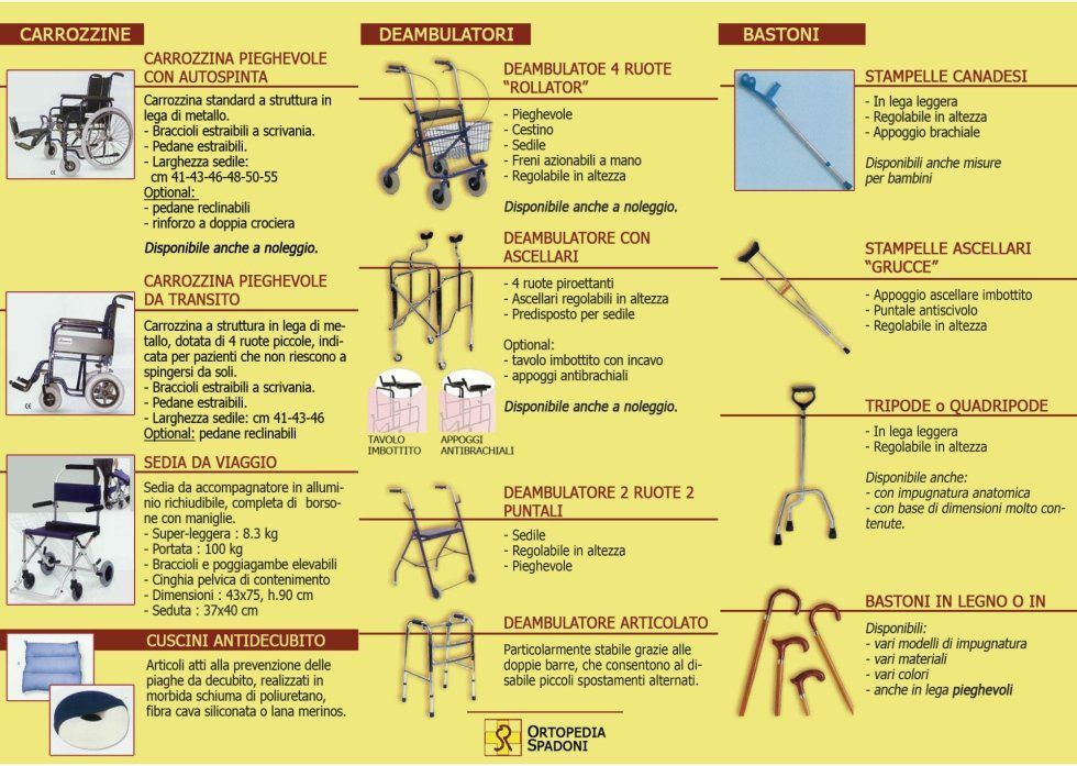 Catalogo con gli ausili per disabili