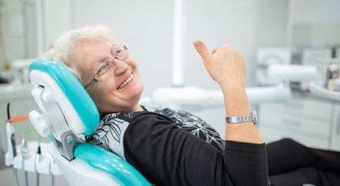 Old Woman New Dentures — Newport News, VA — Jefferson Family Dentistry Old Woman New Dentures — Newport News, VA — Jefferson Family Dentistry