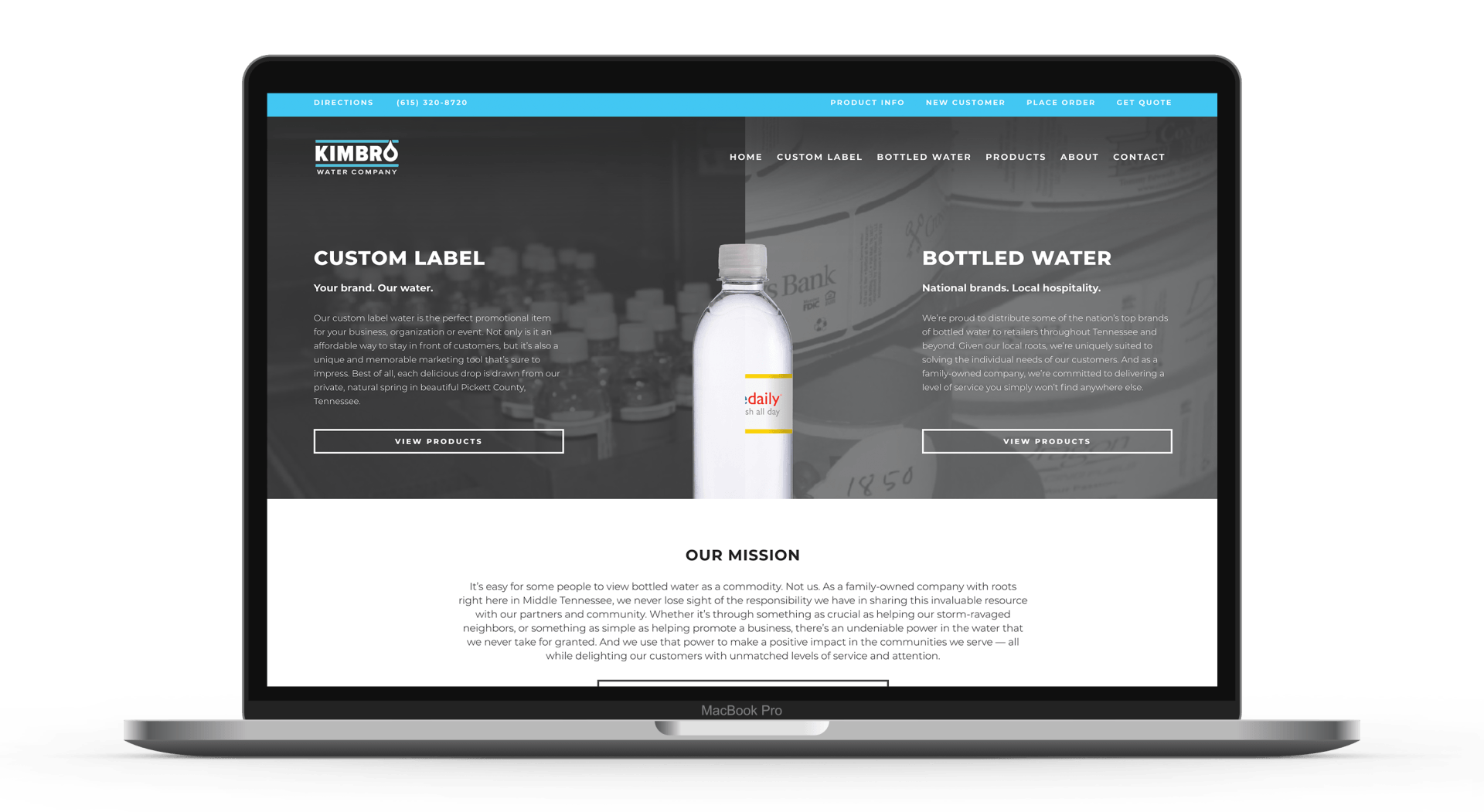 Mockup Kimbro Water Website | Roux LLC Franklin, TN