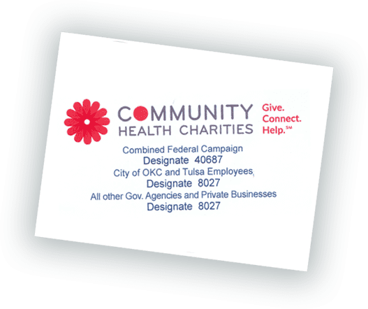 A business card for community health charities in oklahoma