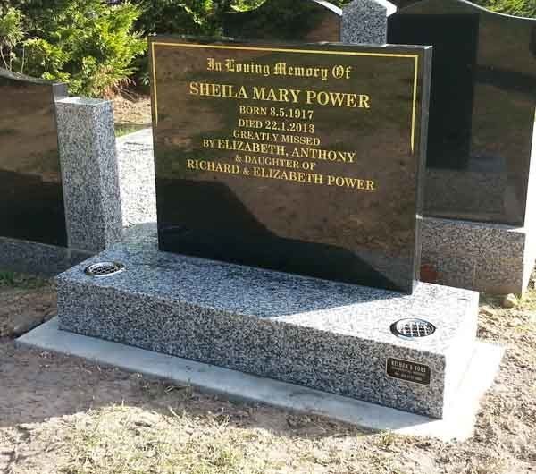 black headstone