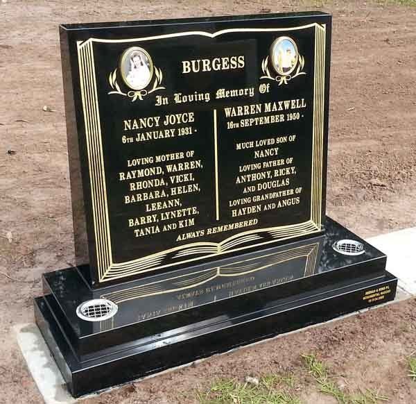 black headstone