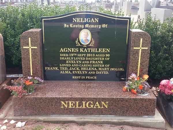 maroon headstone