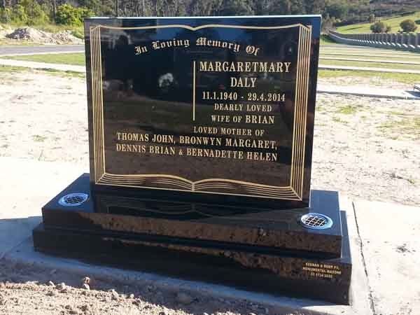 black headstone
