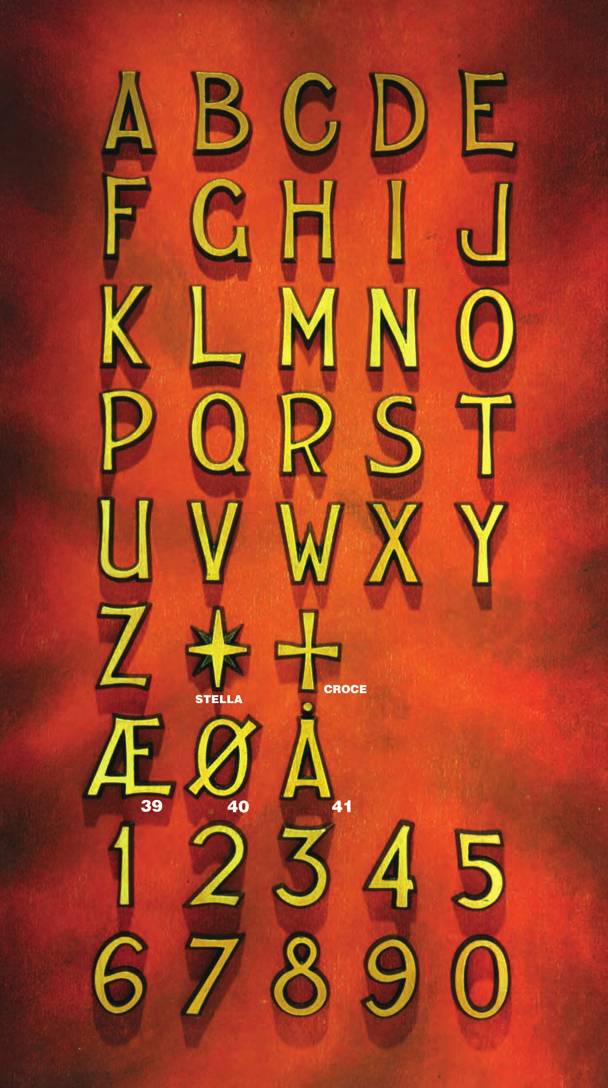 Lettere e numeri gialli