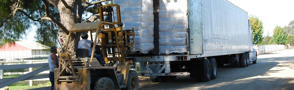 Image of loading semi with Santa Ynez Shavings and Bedding