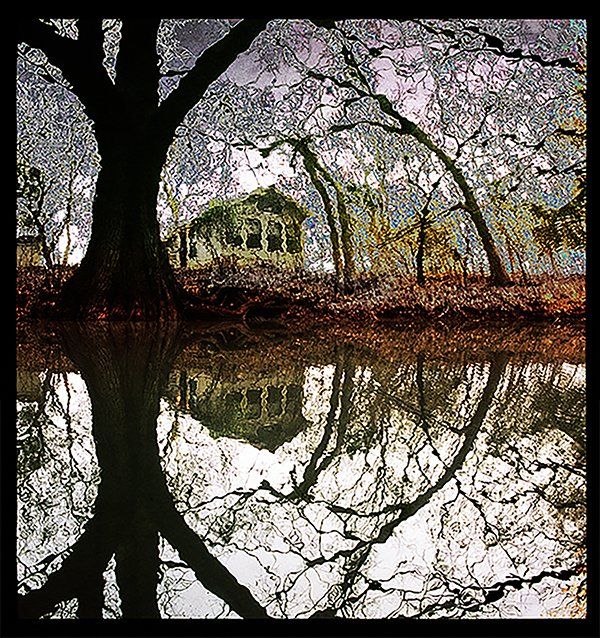 a composite image of Cypress Creek, in Wimberley, Texas-crreated with computer manipulation.