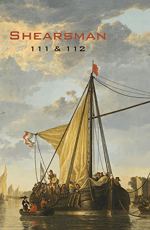 Cover of Shearsman magazine issue 111 and 112