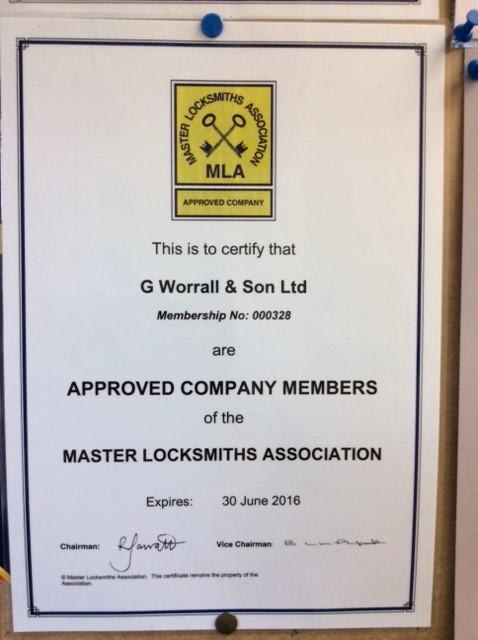 Approved Members of MLA Certificate