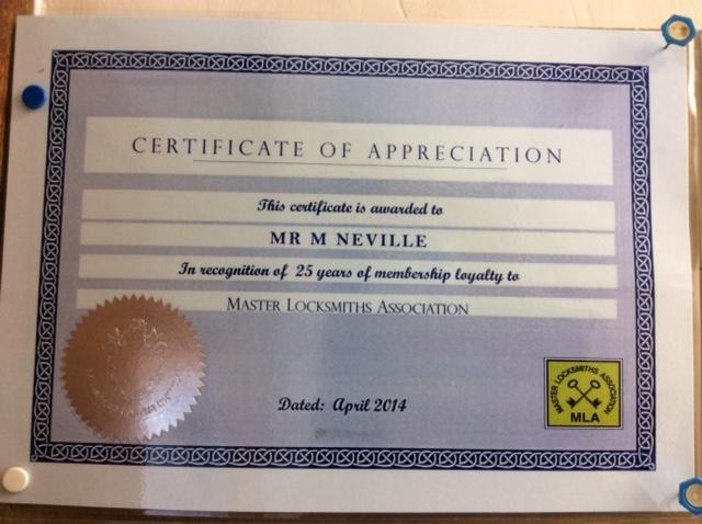 25 years as Members of MLA Certificate