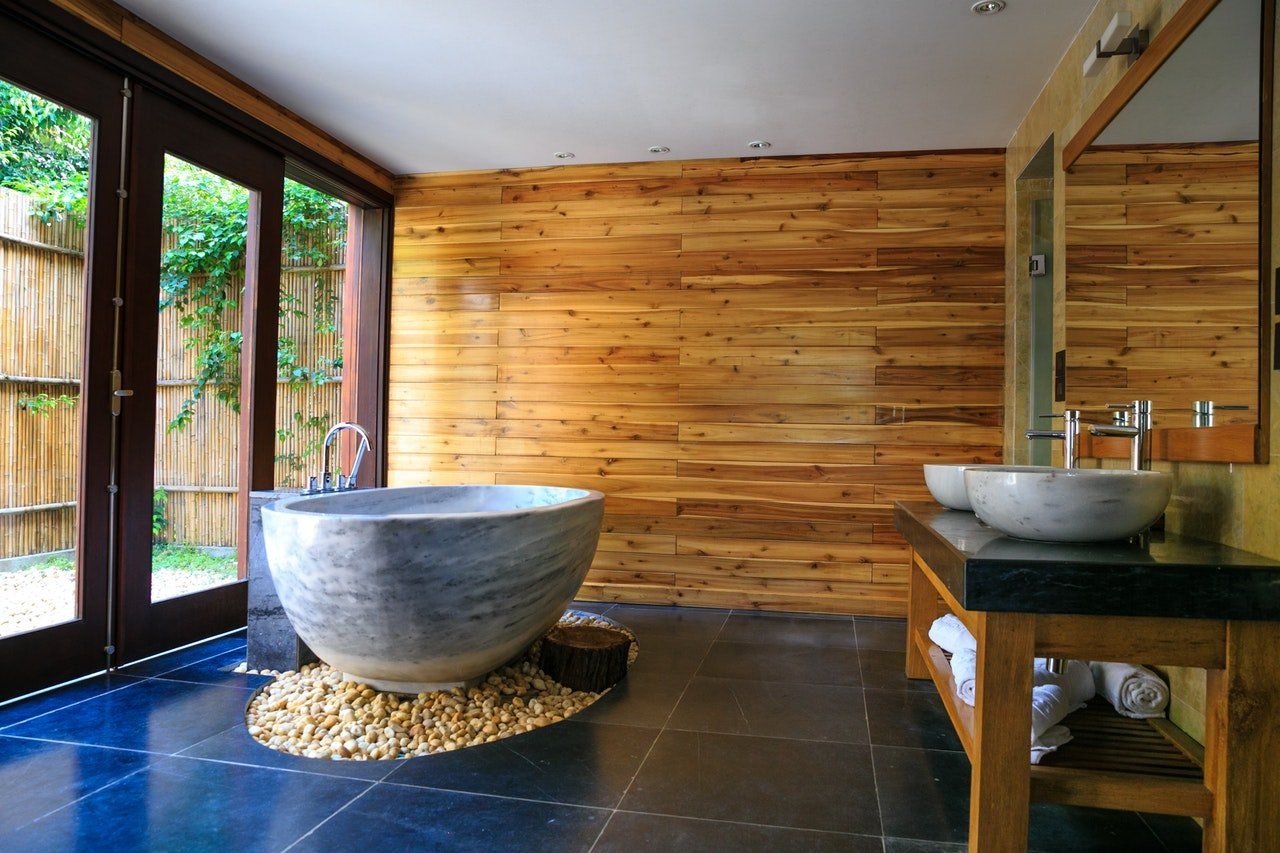 Dark wood bathroom beautiful