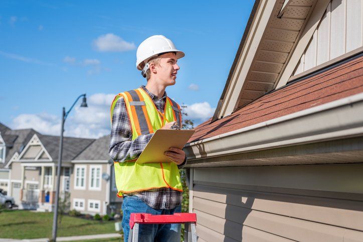 Home inspector providing an inspection to a house.