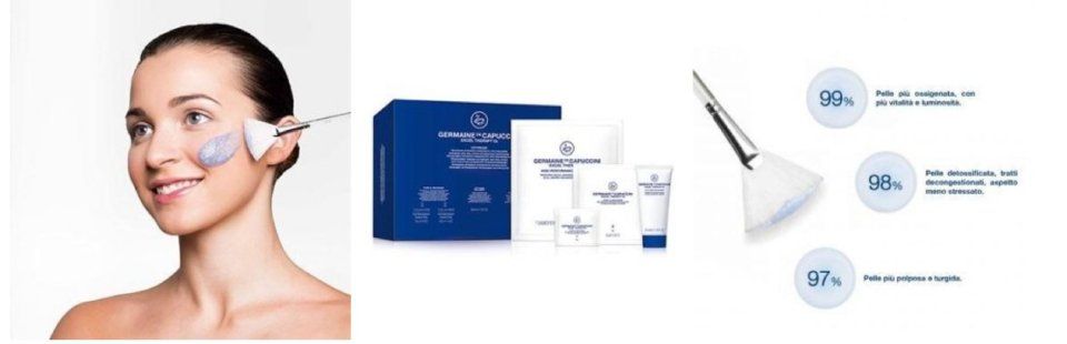 applicazione maschera viso con pennello