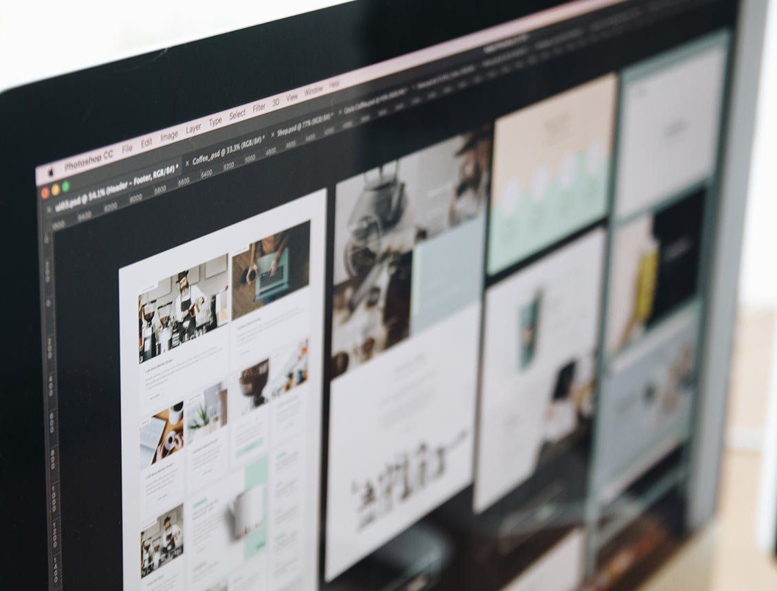close up display showing website design